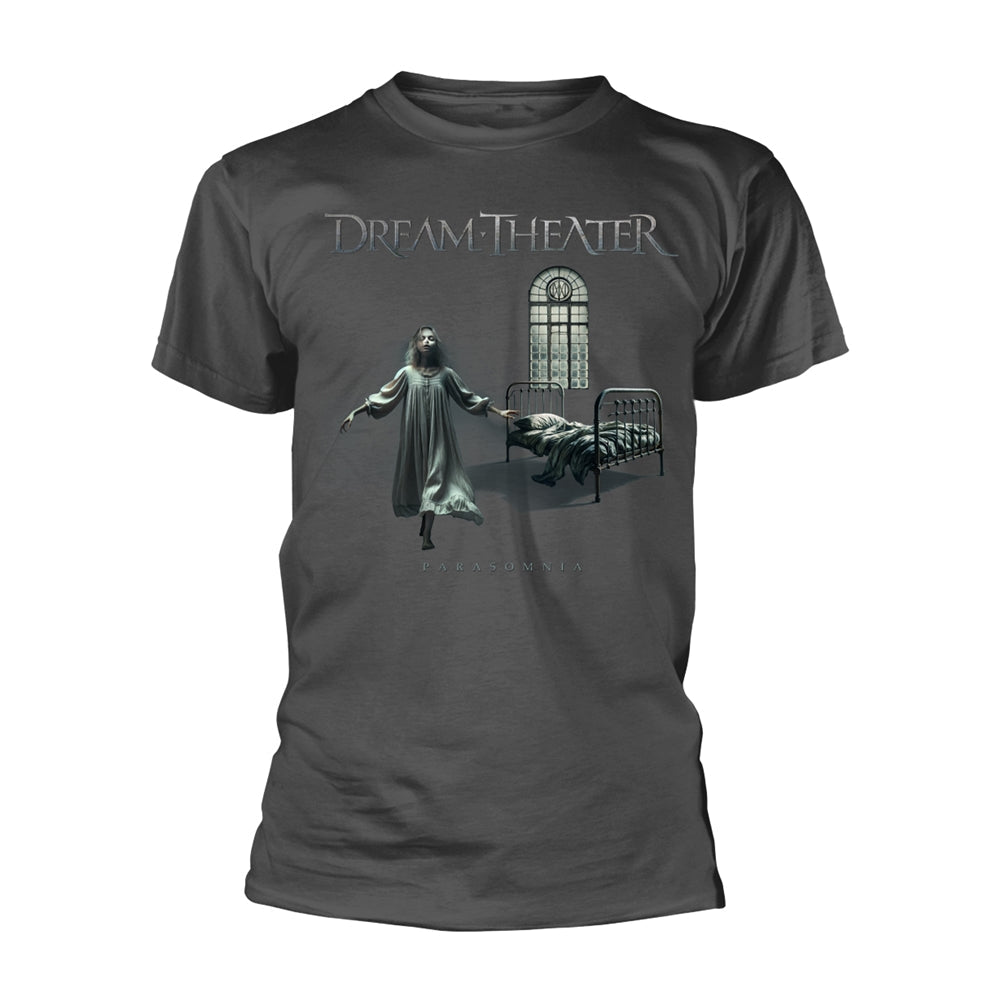 Grey t-shirt with Dream Theater’s “Parasomnia” album art featuring a ghostly figure.