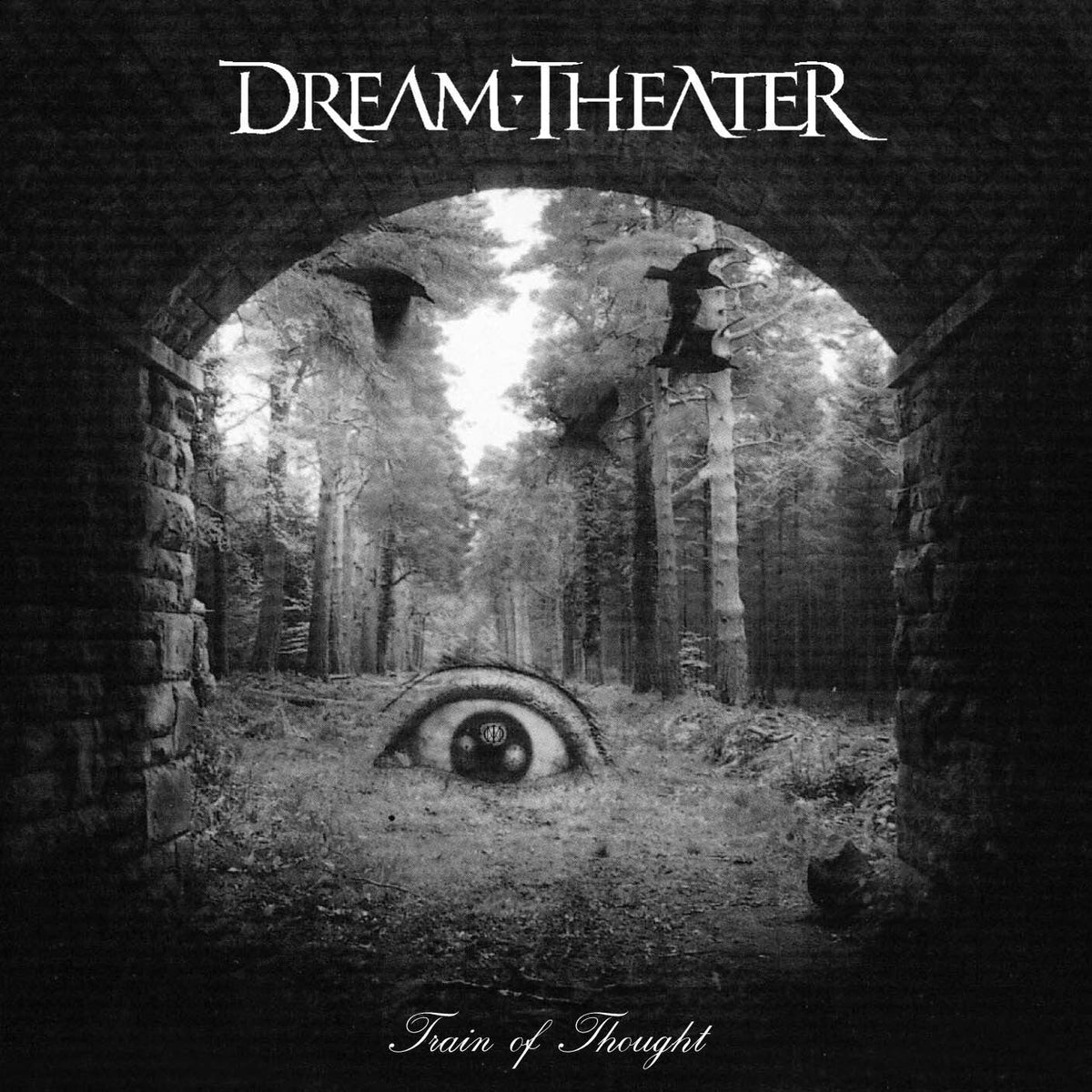 Dream Theater album cover: stone archway framing an eye and forest.