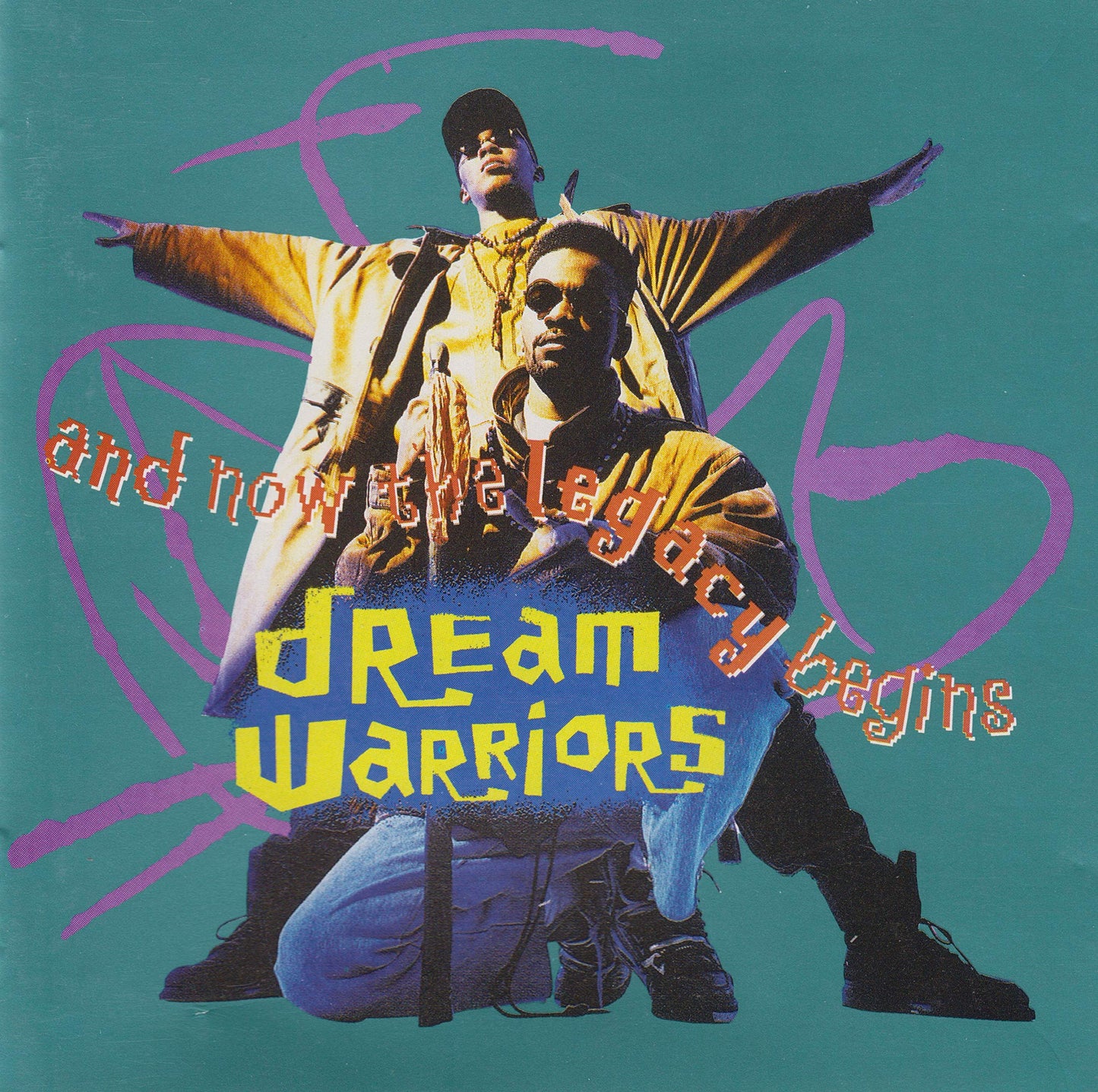 CD cover: Two men in dynamic poses against a teal, textured background.