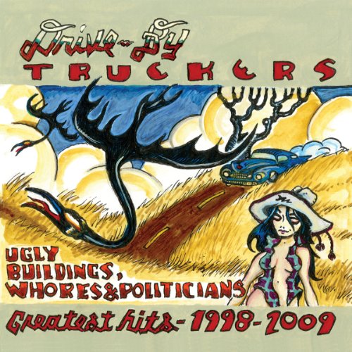 Drive-By Truckers album cover: painted landscape with car, tree, and figure.