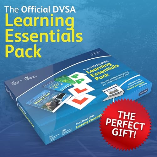 Blue DVSA Learning Essentials Pack with learner plates and open book.