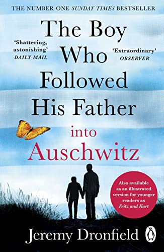 Book cover: father and son silhouette, butterfly, title “The Boy Who…”