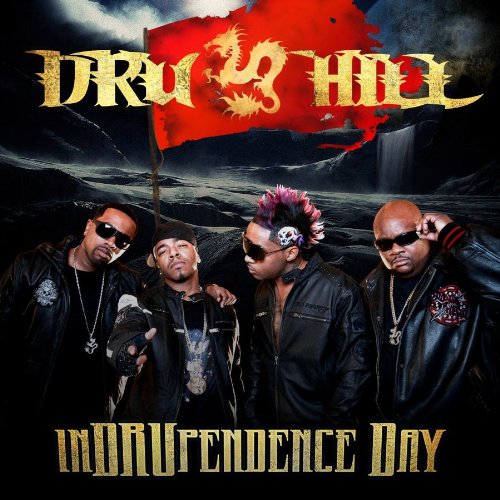 Dru Hill album cover featuring four men in leather jackets before a landscape.