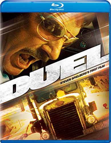 “Duel” Blu-ray cover featuring a truck and intense driver’s face.