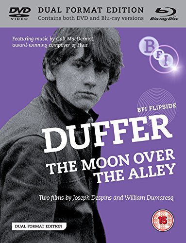 DVD cover for “Duffer + The Moon Over The Alley” featuring a man’s portrait.
