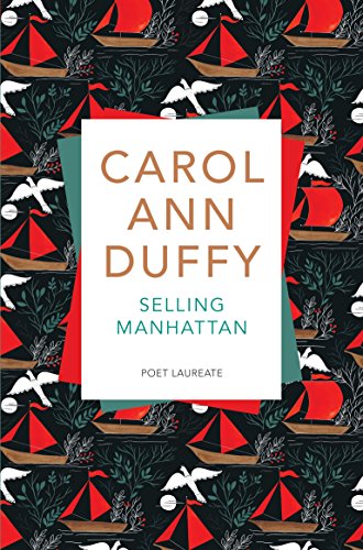 Book cover of Selling Manhattan by Carol Ann Duffy with a patterned sailboat background.
