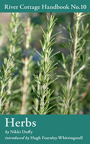 Book cover for Herbs: River Cottage Handbook No. 10 featuring a sprig of rosemary.
