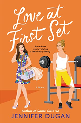 Book cover: “Love at First Set” depicts two women near gym equipment.