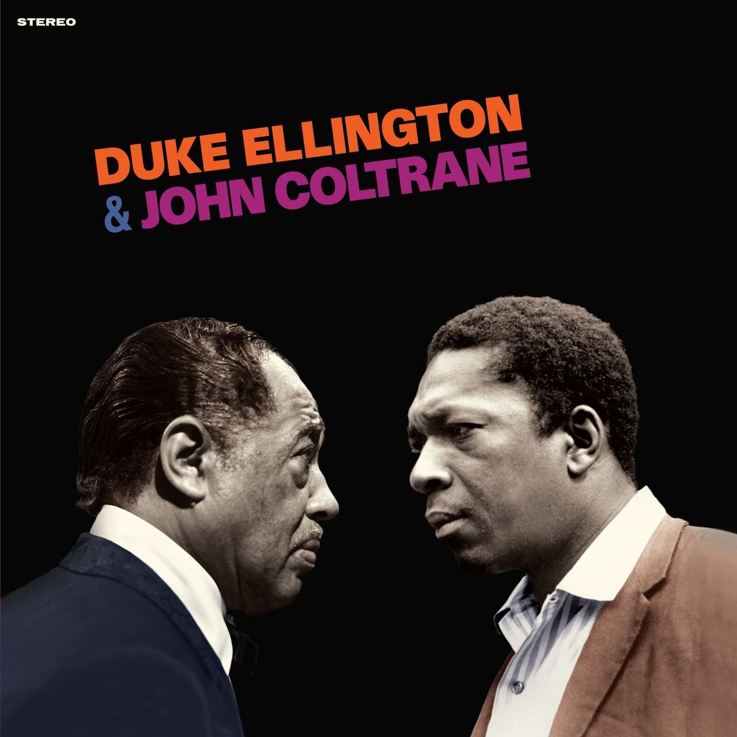 Album cover featuring Duke Ellington and John Coltrane facing each other against black background.