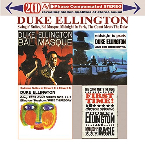 CD packaging for Duke Ellington’s four albums with colorful, abstract cover art.