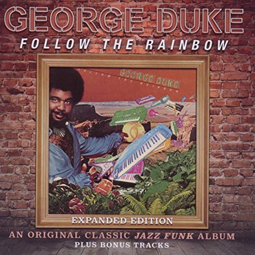 George Duke Follow The Rainbow album cover featuring a framed portrait against brick wall.
