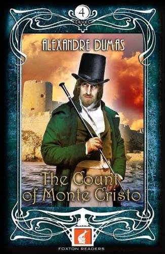 "Book cover with man in green coat and top hat standing in front of a castle."
