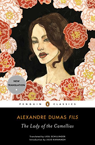 Book cover featuring an illustration of a woman surrounded by red and pink camellias.