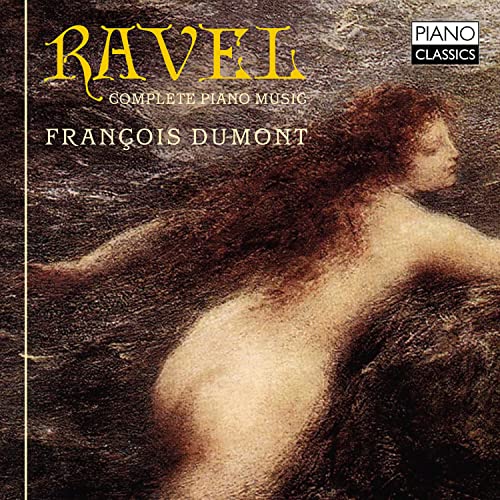 Cover of "Ravel: Complete Piano Music" with artwork of a nude figure in water.