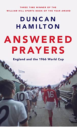 Book cover showing soccer players walking onto a field with text above them.