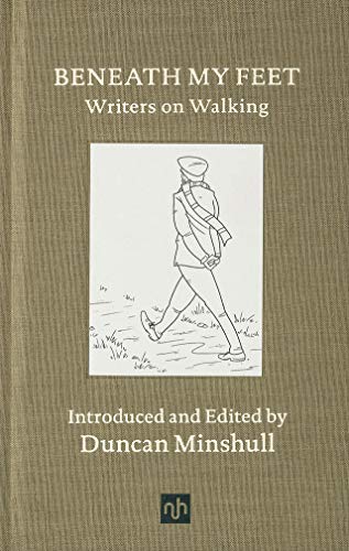 Book cover with sketched figure walking, titled "Beneath My Feet.