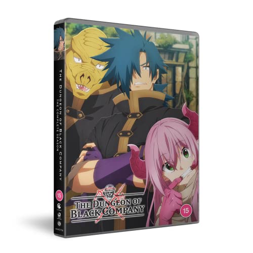 DVD cover for "Dungeon Of Black Company" anime, featuring three characters.