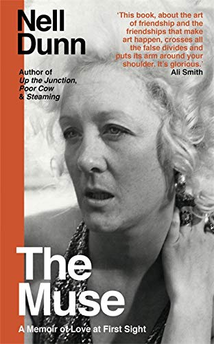 Book cover featuring a close-up portrait of Nell Dunn, author of "The Muse.