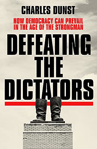 Book cover: "Defeating the Dictators" with boots on a pedestal.