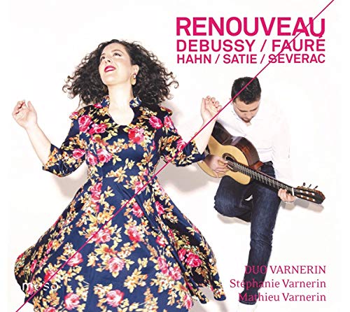 "CD cover featuring a man playing guitar and a dancing woman in floral dress."