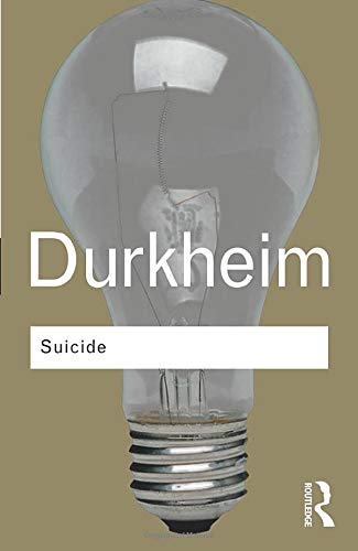 Book cover for “Suicide” by Émile Durkheim, featuring a lightbulb.