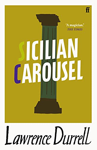 Book cover: "Sicilian Carousel" by Lawrence Durrell, with a column illustration.