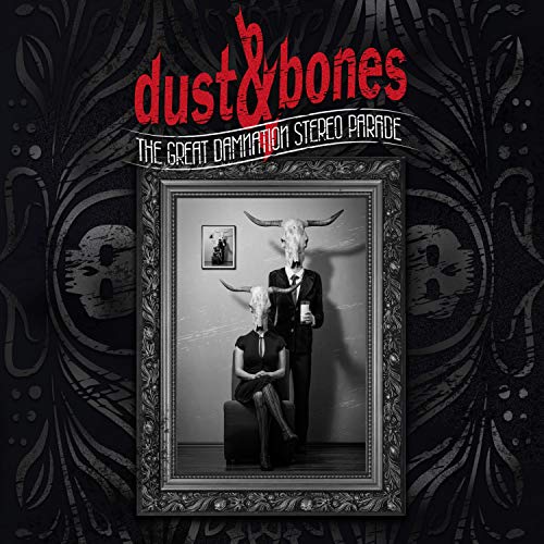 CD cover with figures in formal wear and animal skulls.