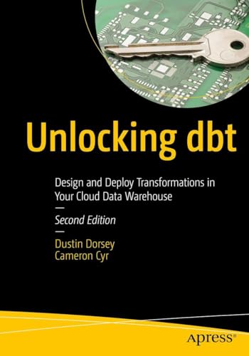 Book cover: "Unlocking dbt" with a key on a circuit board.