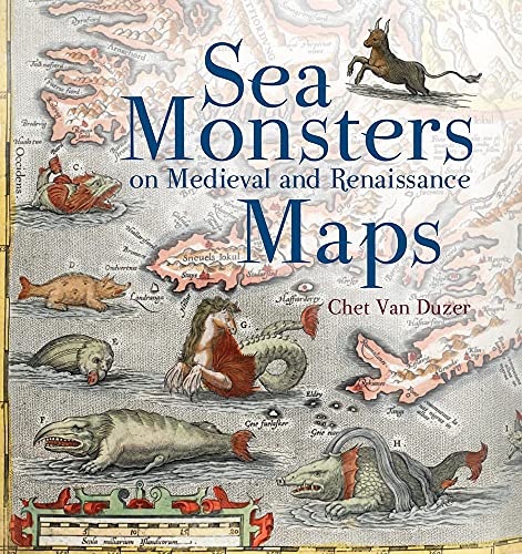 Book cover featuring historical sea monsters illustrated on an old map of Iceland.