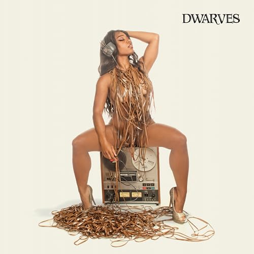 Album cover for Dwarves’ “Keep It Reel” featuring a woman with a reel-to-reel player.