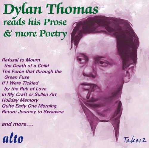 CD cover featuring a portrait of Welsh poet Dylan Thomas.