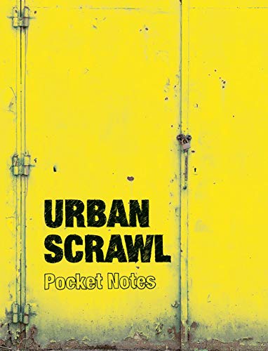 Yellow metal door with black "Urban Scrawl Pocket Notes" text.