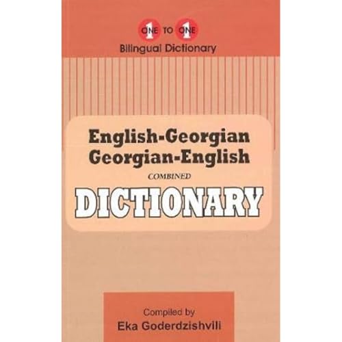 Red dictionary cover displaying “English-Georgian & Georgian-English Dictionary”.