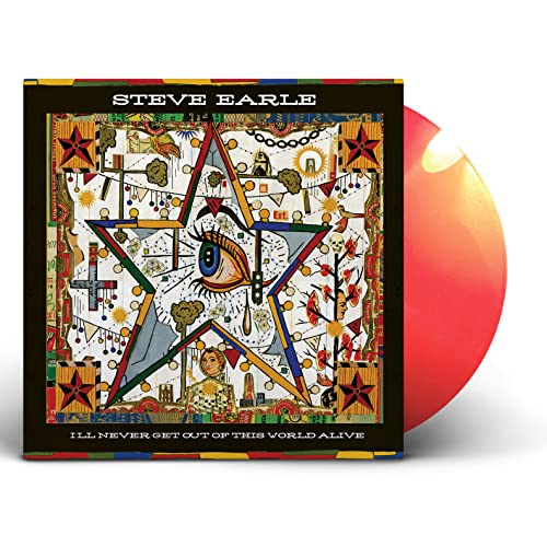 Steve Earle album cover featuring a large star and eye, with orange vinyl record.