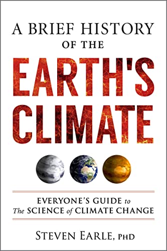Book cover: “A Brief History of the Earth’s Climate” with Earth images.