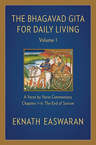 Book cover: “The Bhagavad Gita for Daily Living, Volume 1” with a central image.