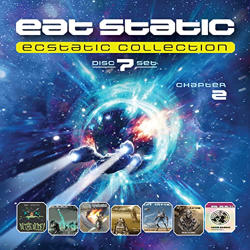 CD cover for Eat Static’s “Ecstatic Collection ? Chapter 2” with space art.