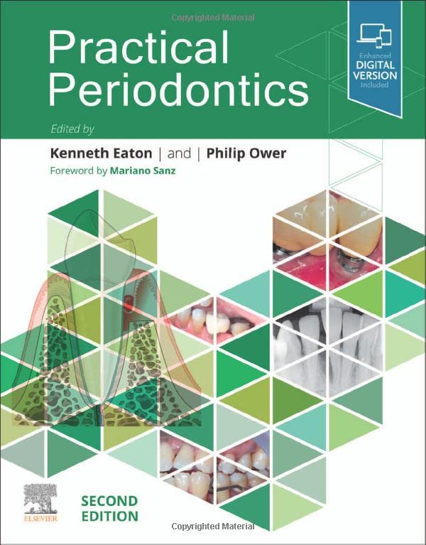 Book cover for "Practical Periodontics," second edition, with dental imagery.