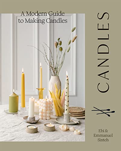 Book cover: "Candles," featuring lit candles and dried floral arrangement.