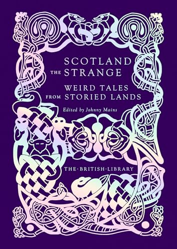 Book cover with purple background and iridescent Celtic knotwork border surrounding white text.