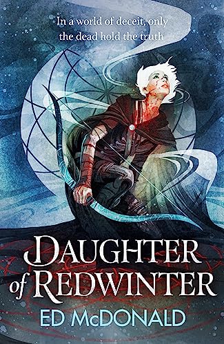 Book cover illustration of a woman with white hair holding a bow and arrow.