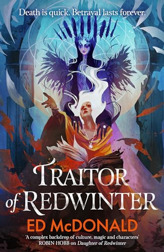 Book cover: two figures in dramatic poses with birds and swirling energy.