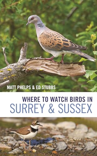 Book cover featuring a wood pigeon and ringed plover, titled “Where to Watch Birds”.
