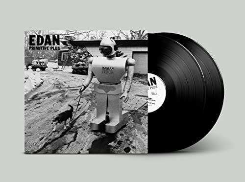 Vinyl record for Edan's "Primitive Plus" featuring a robot and dog.
