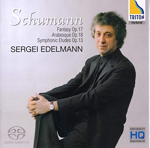 CD cover featuring pianist Sergei Edelmann and text “Schumann.”
