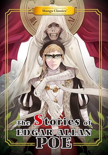 Manga cover featuring a skeletal figure and a person with glasses.