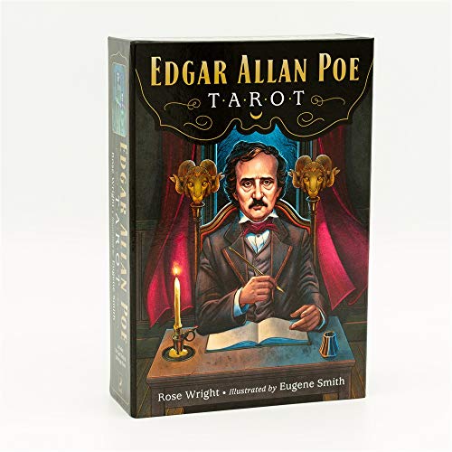 Box for "Edgar Allan Poe Tarot" featuring a portrait of the author.