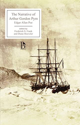 Book cover: “The Narrative of Arthur Gordon Pym” with a sailing ship.