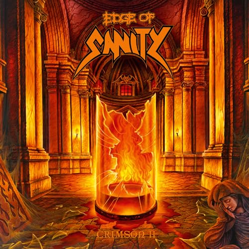 Album cover for Edge Of Sanity’s Crimson II, featuring fiery imagery.