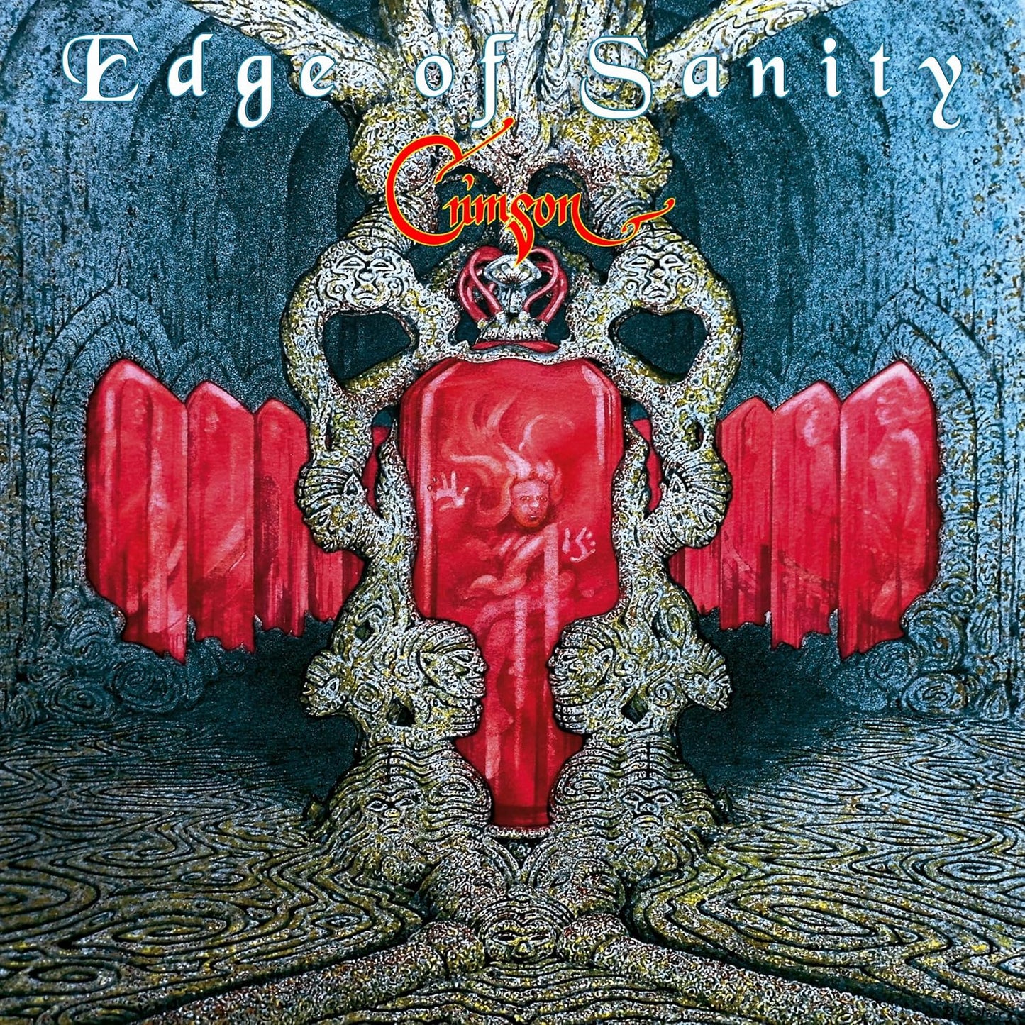 Album cover for Edge of Sanity’s “Crimson,” featuring surreal red imagery.